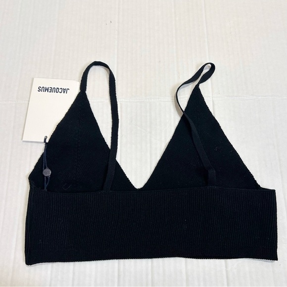 Jacquemus La Montagna Le Bandeau Valensole Bra Size XL NWT Black Ribbed New - Picture 9 of 16